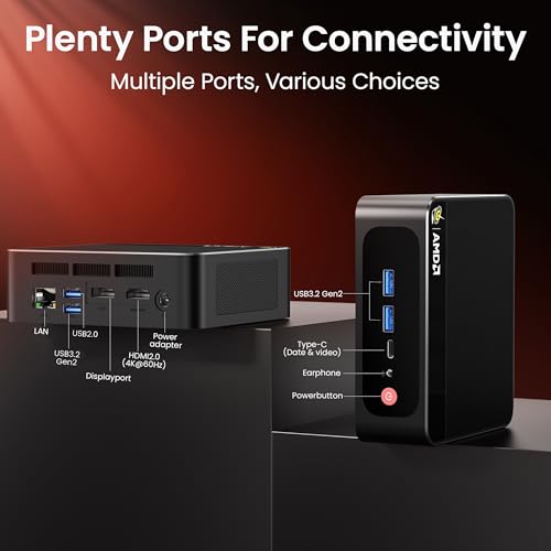 Beelink SER8 Mini PC AMD Ryzen 7 8745HS(Max 4.9GHz), 24GB DDR5 1TB PCIE4.0 SSD Mini Computer, AMD Radeon 780M Graphics 12 core 2600MHz Gaming PC,Triple Display USB4/DP/HDMI, 2.5G LAN Micro PC