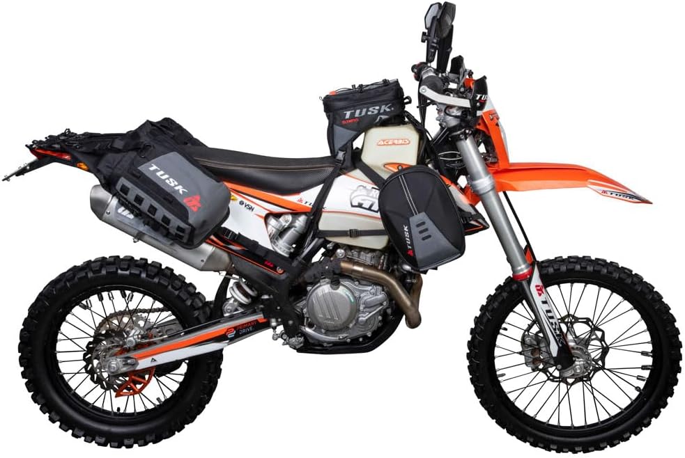 Tusk Excursion Rackless Luggage System w/Small Dry Duffel & Bottle Holders Standard Heat Shield Black/Tan For KTM 790 Adventure R 2019-2020