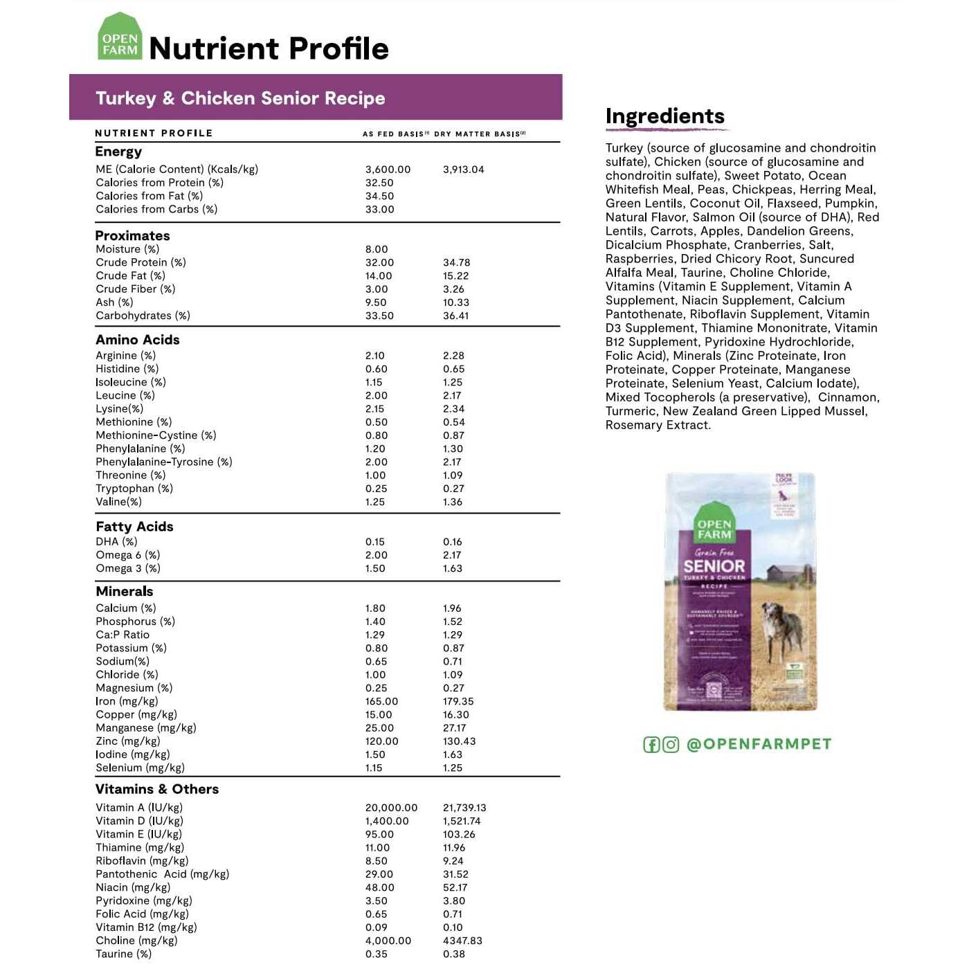 Open Farm Senior Dry Dog Food - Pet Supplies online store