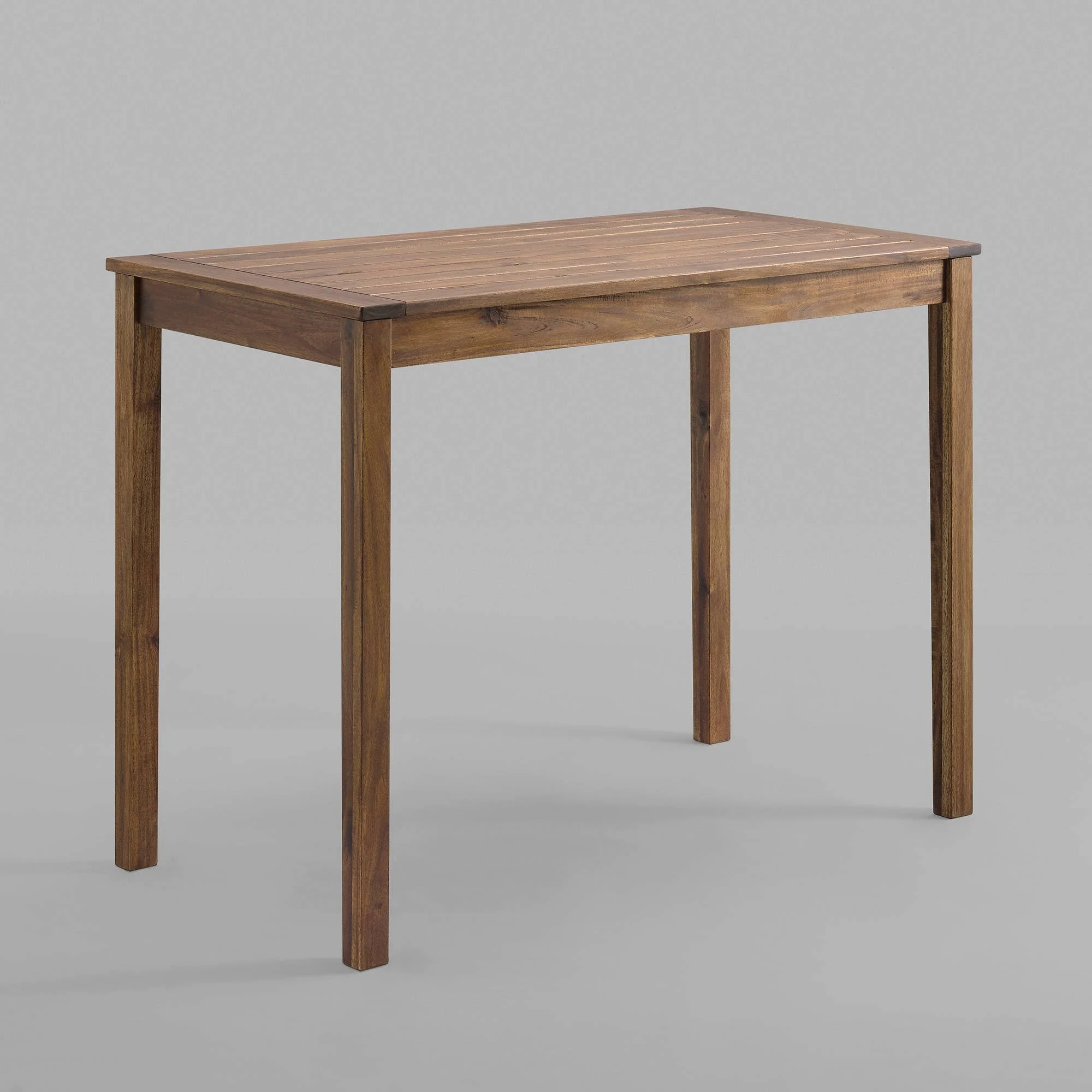 Acacia Wood Rectangle Counter Height Patio Table Dark Brown - Saracina Home