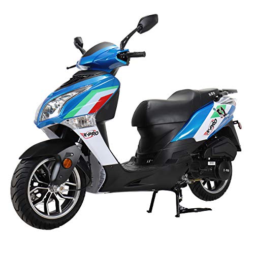 X-PRO 150cc Moped Street Gas Moped 150cc Adult Bike with 13" Aluminum Wheels! (Blue)