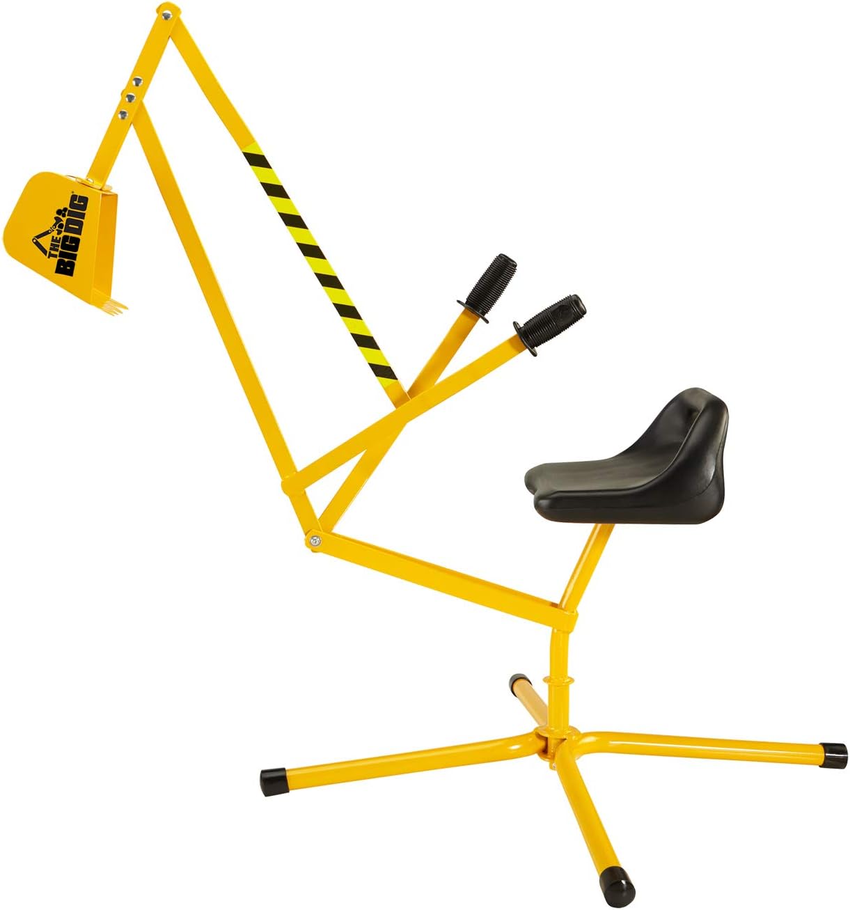 The Big Dig and Roll Big Dig Sandbox Digger Excavator Crane with 360° Rotation with Base, Great for Sand, Dirt and Snow | Steel Outdoor Play | Beach Toy | Yellow | Age 3+