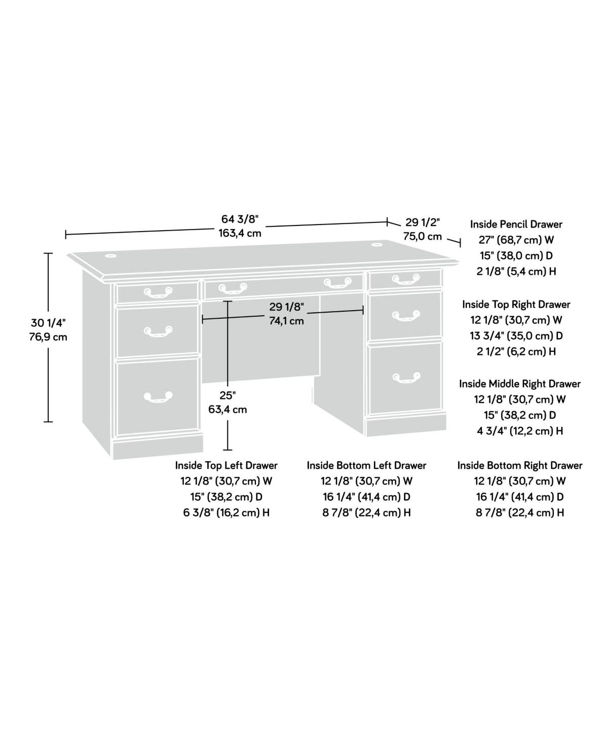 Sauder Orchard Hills Executive Desk | Milled Cherry