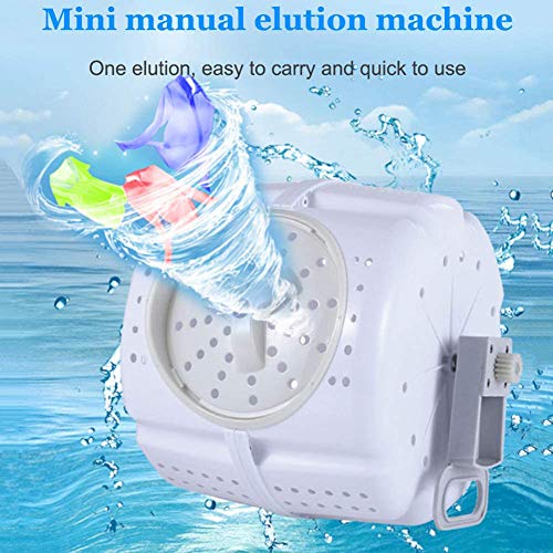 Manual Portable Turbo Washing Machine Spin Dryer, Hand Cranked Turbine Washer Non-electric Travel Laundry Washer Spin Dryer Combo for Camping Apartments Dorms RV Business Trip