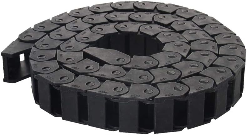 Fielect Drag Chain Cable Carrier Open Type with End Connectors R100 35X100mm 1 Meter Plastic for Electrical CNC Router Machines Black 1Pcs