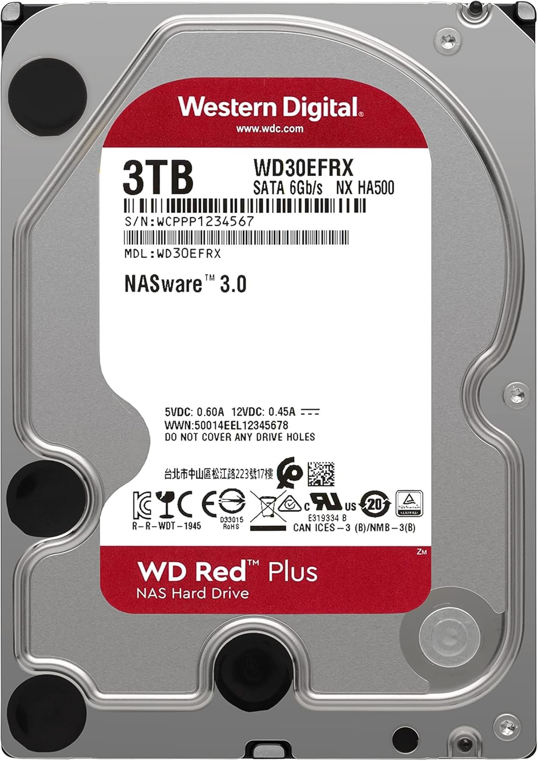 Western Digital 4TB WD Red Plus NAS Internal Hard Drive HDD - 5400 RPM, SATA 6 Gb/s, CMR, 64 MB Cache, 3.5 - WD40EFRX