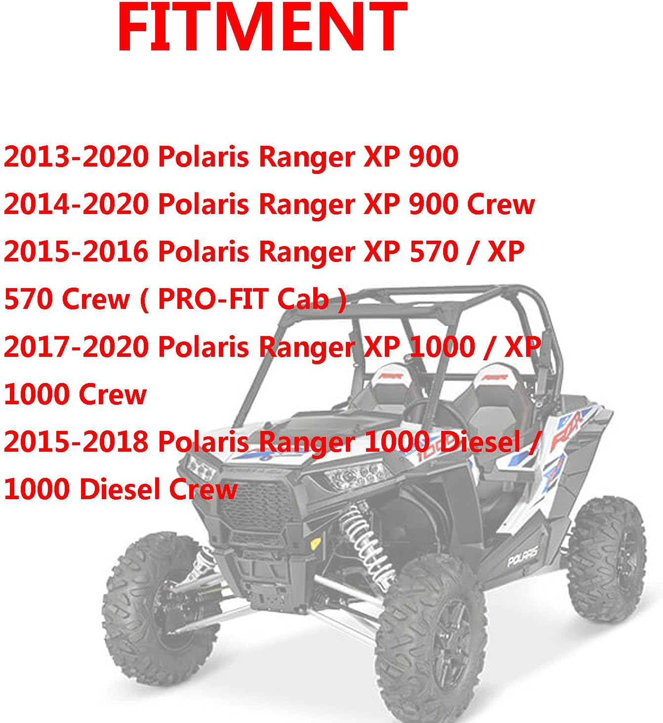 Front Folding Windshield Scratch Resistant Compatible with 2013-2020 Polaris Ranger Full Size XP570 XP900 XP1000 Crew 2-in-1 Flip Windscreen