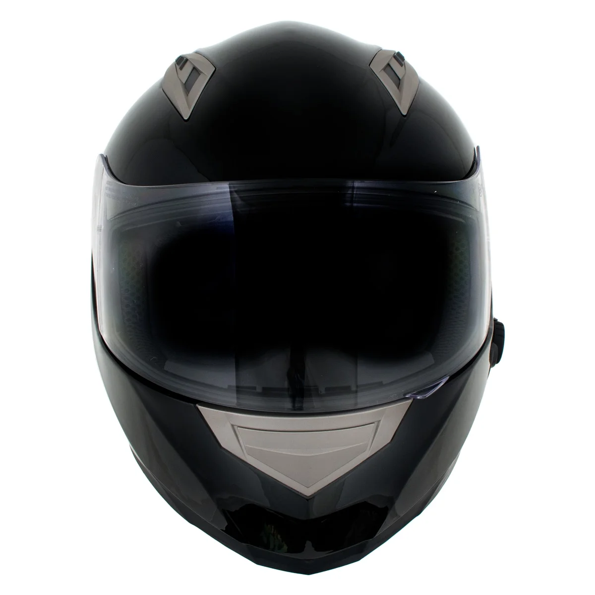 Milwaukee Helmets H510 Gloss Black 'Chit-Chat' Full Face Motorcycle Helmet w/ Intercom - Built-in Speaker and Microphone for Men / Women Medium