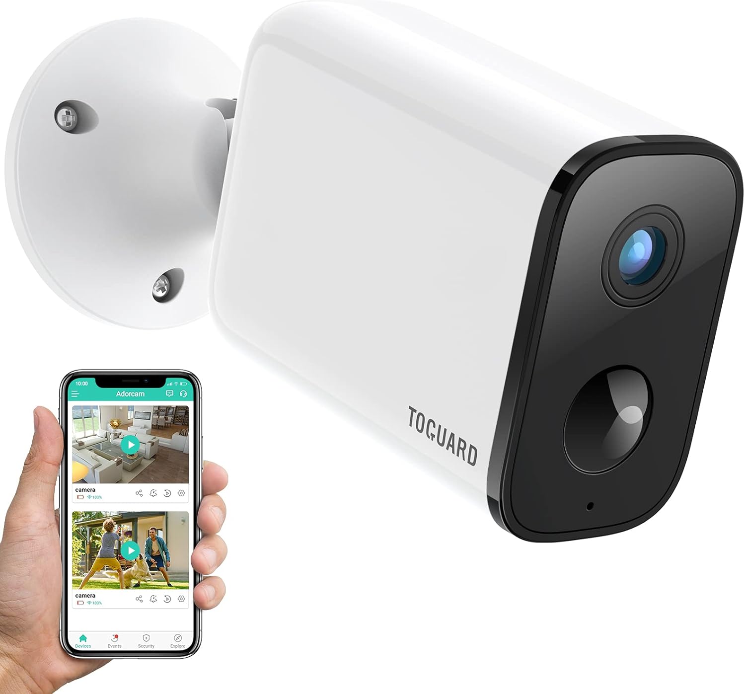 Security Camera Wireless, Battery Powered WiFi Camera Outdoor/Indoor for Home Security, 1080P Camera with Night Vision, PIR Motion Detection, 2-Way Audio, Light Weight, Small Volume, Easy to Install