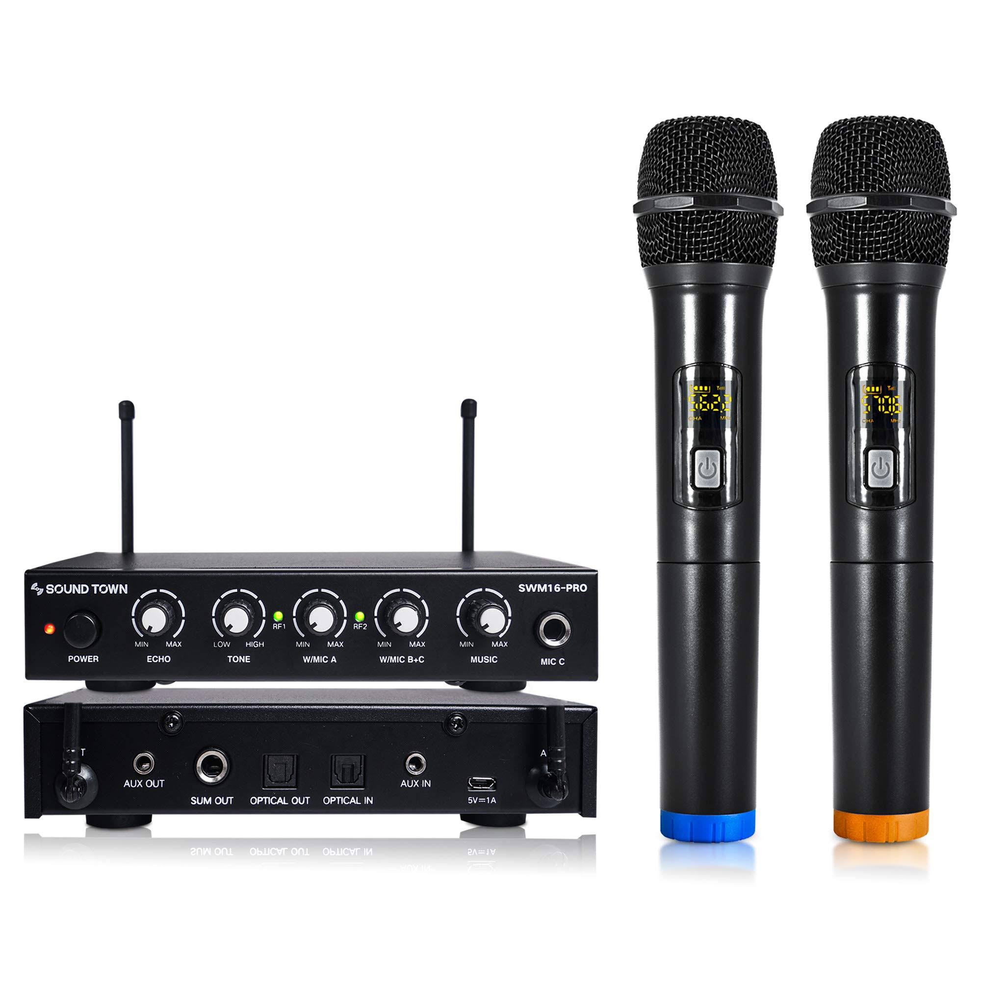 Sound Town Wireless Mic Karaoke Mixer w/ Optical(Toslink) AUX