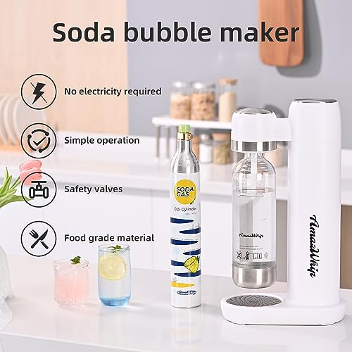 AmazWhip Sparking Water Maker, Household Portable Bubble Water Machine With 2 CO2 Gas Cylinders, CO2 Soda Maker Machine For Carbonated Beverage Homemade