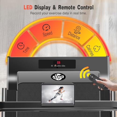 2 in 1 Walking Pad Treadmill, Foldable Treadmills with Handle Bar, 2.5HP Portable Folding Treadmill with Remote Control, Under Desk Treadmill for Home Office, Small Treadmill, 300lb