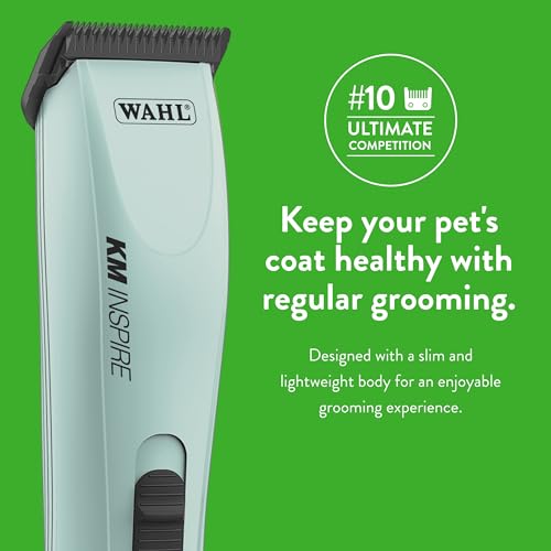 Wahl Pro Animal KM Inspire Grooming Clippers - Powerful Brushless Motor - Professional Grooming Kit - for Dog, Cat & Horse - Corded Dog Groomer - 4 Stainless Steel Guide Combs