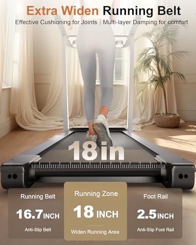 WELLFIT Incline Treadmill for Home, Heavy Duty Treadmills with 3.5HP 8.6MPH 375 lb Capacity, 18 inch Wide Running Area Commercial Treadmill with LED Screen and Bluetooth Player
