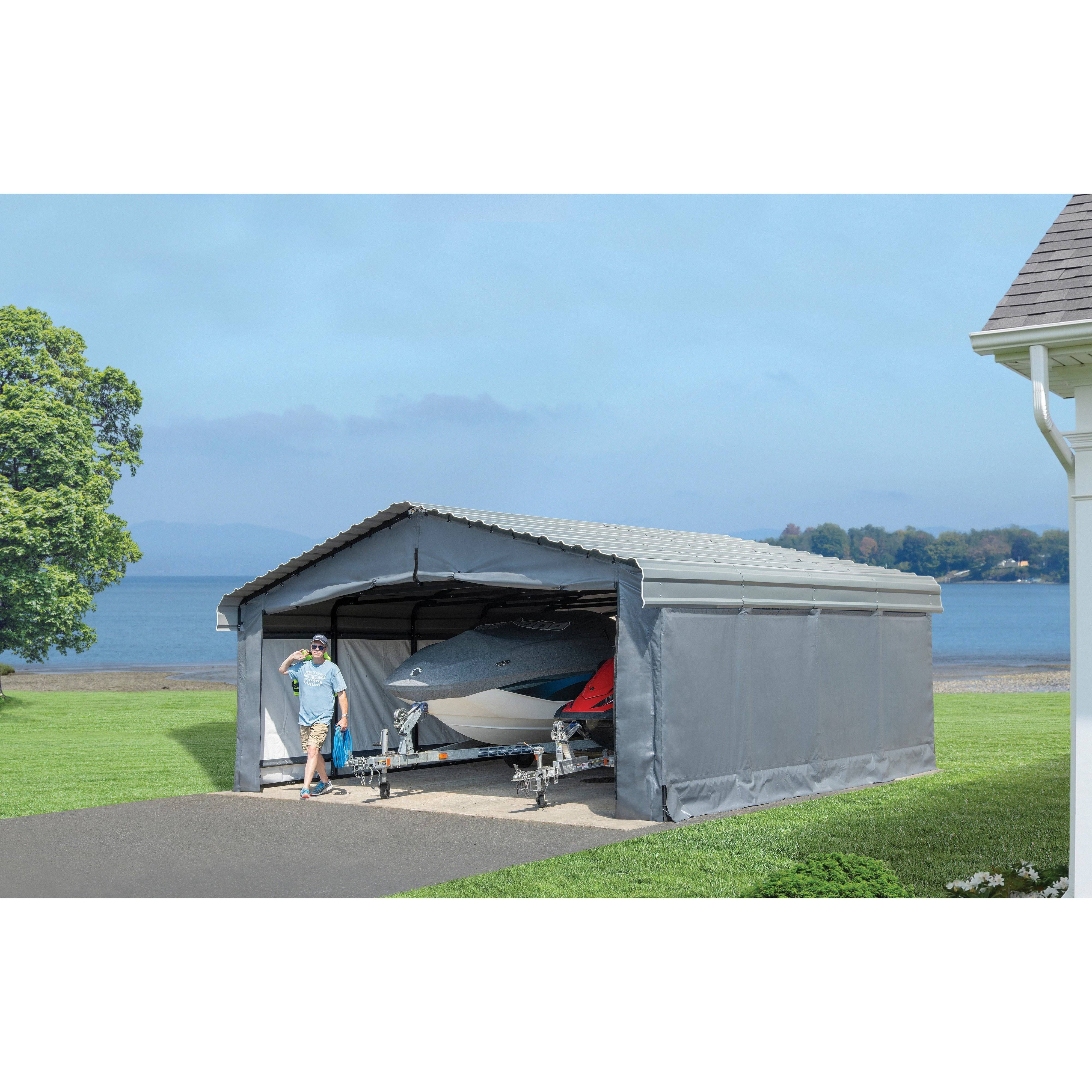 Arrow Carport 20 ft. x 20 ft. Enclosure Kit, Gray