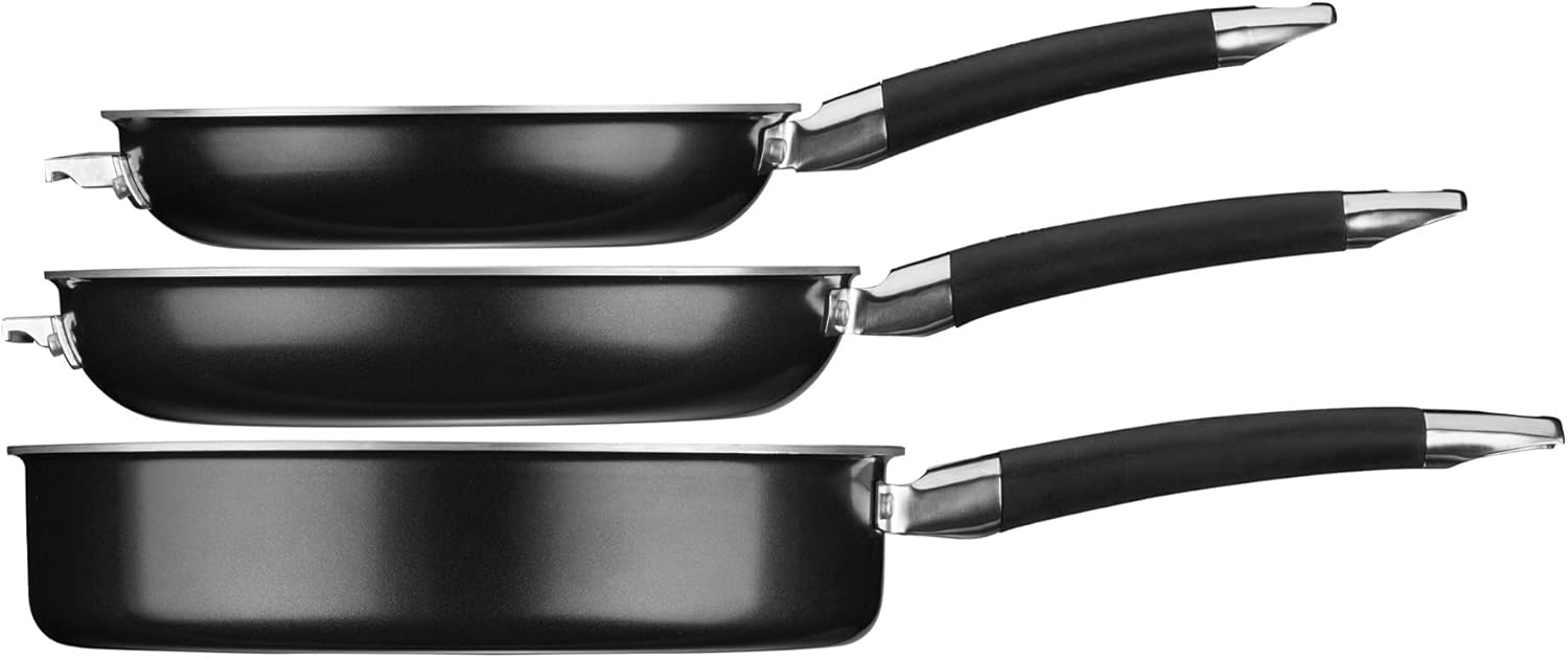 CUISINART N51-12BK SmartNest Nonstick Aluminum Nesting Cookware Set, 12 Piece, Black