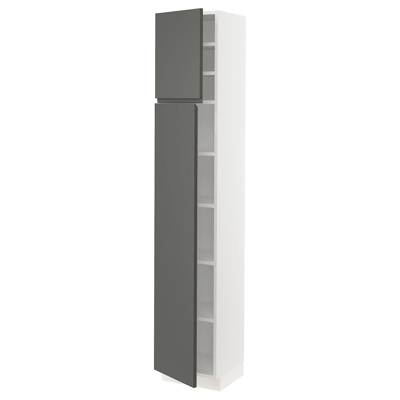IKEA - SEKTION High Cabinet with shelves/2 Doors, white/Voxtorp Dark Gray, 15x15x80 79343811