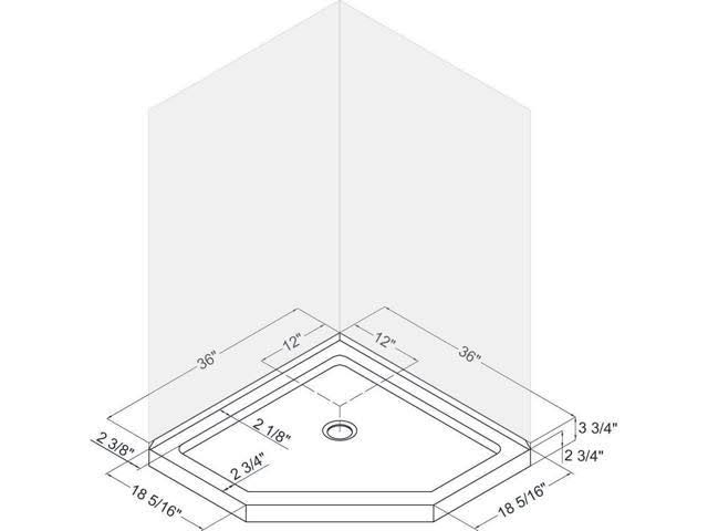 DreamLine DLT-2036360 Slimline 36 x 36 inch Neo Angle Shower Base