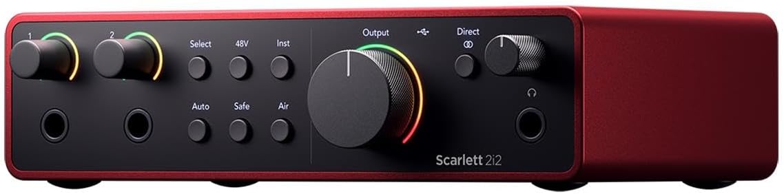 Focusrite Scarlett 2i2 4th Gen 2x2 USB Audio Interface Bundle with 2x H&A 6' XLR Cables, For PC & MAC, Great for Music Recording and Podcast (3 Items)