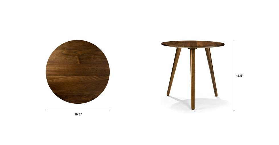 Round End Table in Solid Wood - Walnut | Article Amoeba Modern Furniture