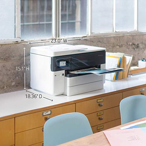 HP OfficeJet Pro 9730e Wide-Format Wireless All-in-One Color Inkjet Printer, Print, scan, Copy up to 11x17', ADF, Duplex Printing Best-for-Office, 3 Month Instant Ink Trial Included (537P6A)
