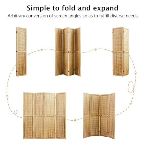 Peg Board Display Stand, 66.9inch Room Divider Freestanding Folding Pegboard Privacy Screens for Jewelry Craft Shows - 4 Panles (White)