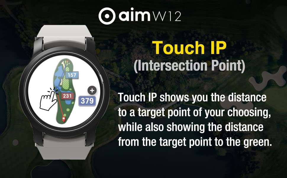 GOLFBUDDY Aim W12 Golf GPS Watch, Premium Full Color Touchscreen, Preloaded with 40,000 Worldwide Courses, Hole Preview, Green Undulation, IPX7 Waterproof, Easy-to-use Golf Watch