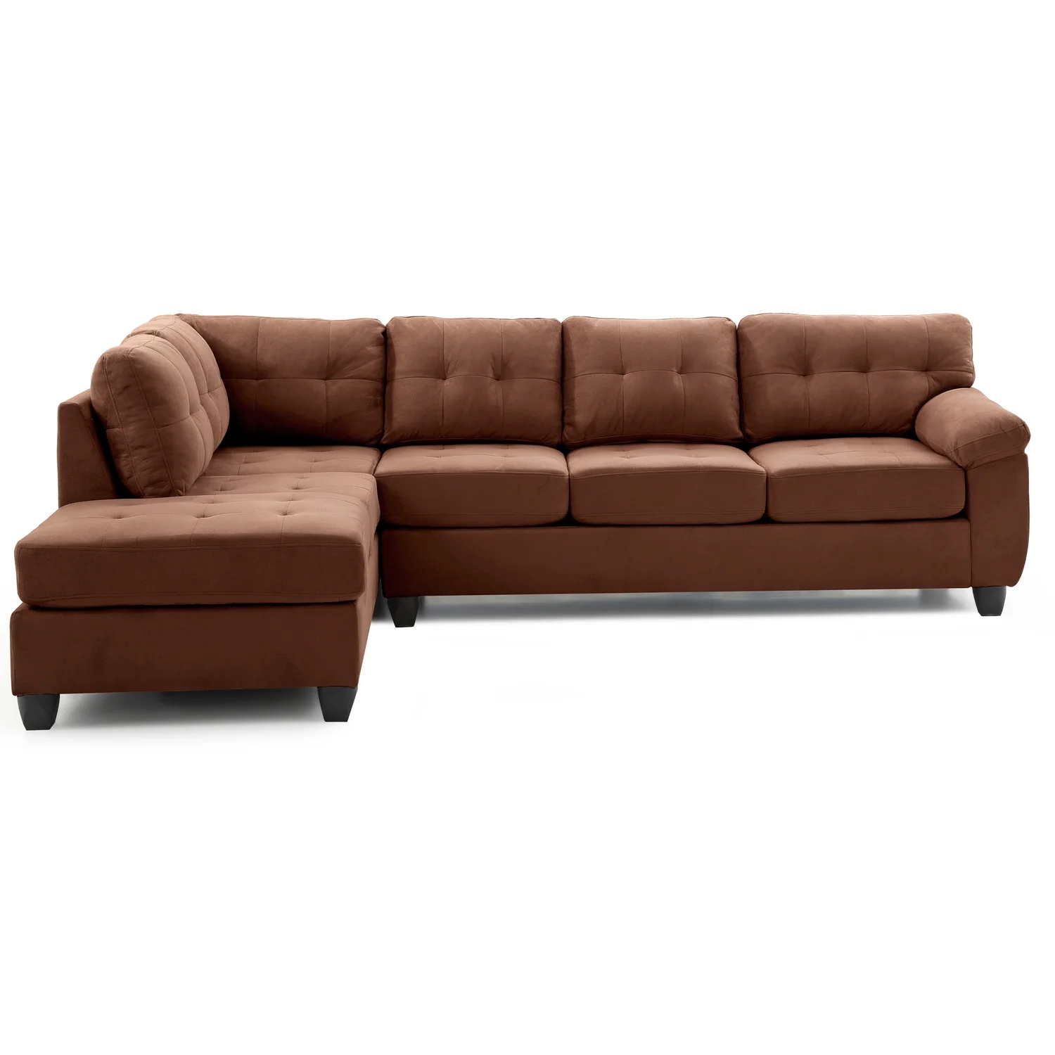 Glory Furniture Gallant Microsuede Sectional in Chocolate