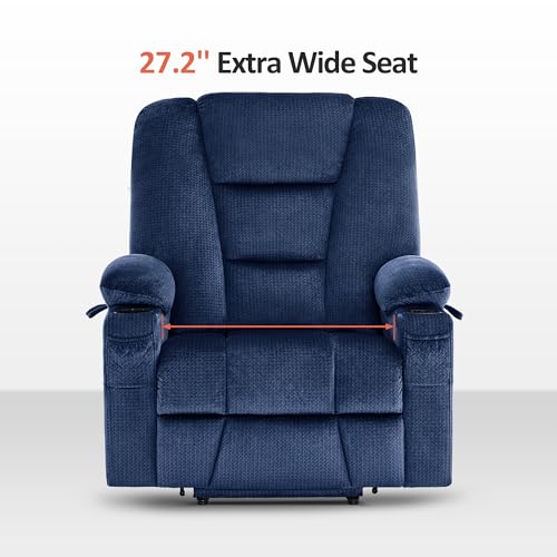 MCombo Small Power Lift Recliner Chair with Massage and Heat for Petite People, Cup Holders, USB Ports, Side Pockets, Fabric 7569 (Small-Regular, Brown)