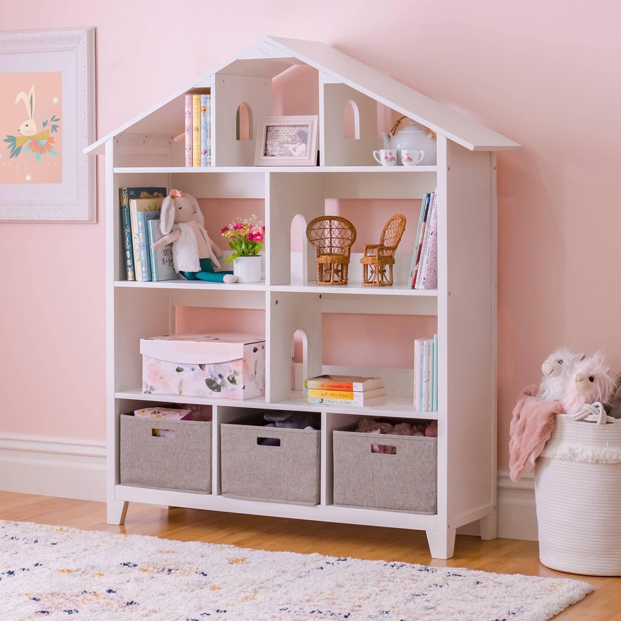 Living u0026 Learning Kids& Dollhouse Bookcase White - Martha Stewart