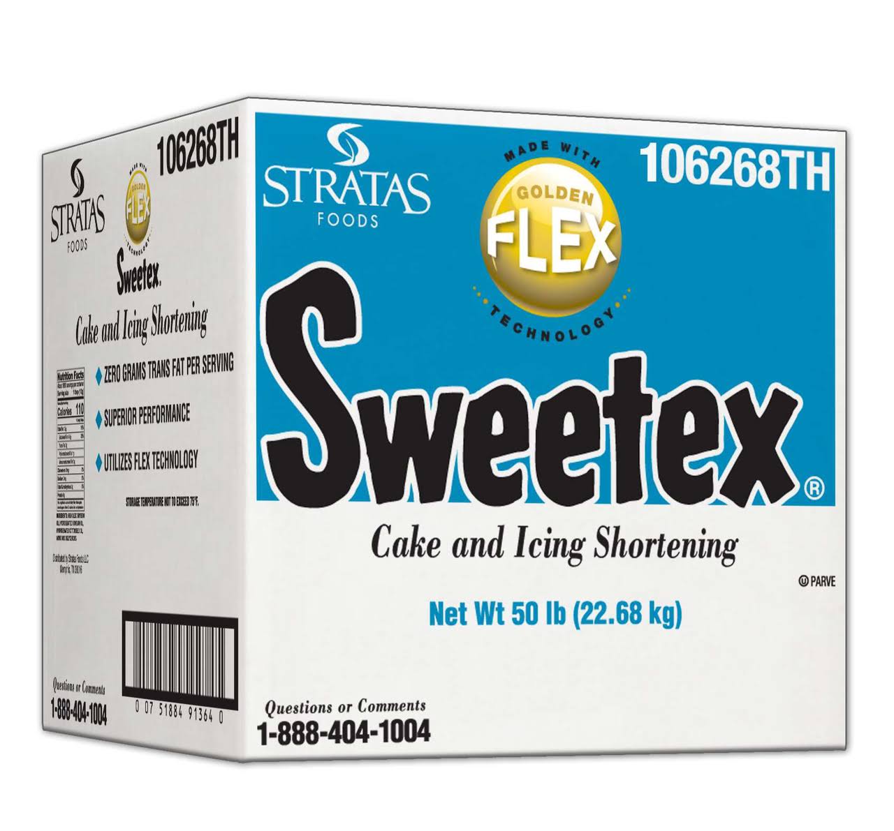Sweetex Golden Flex Cake and Icing Shortening - 50 Pound