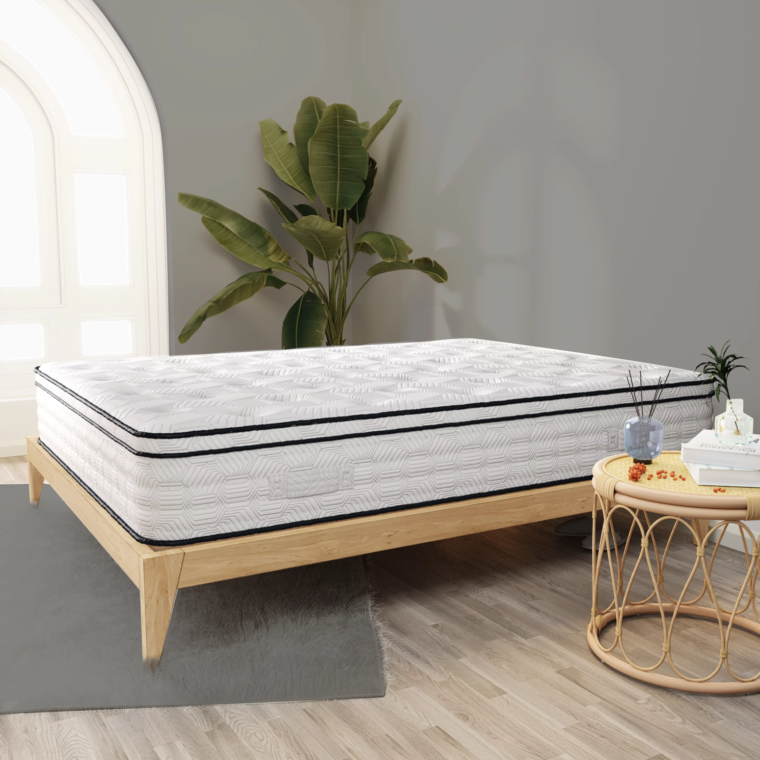 12 Full Mattress, Hybrid  Pocket Spring & Comfort Foam Mattress, Medium, CertiPUR, Mattress in a Box, Sleephome