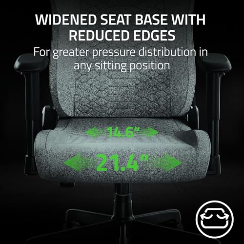 Razer Iskur V2 X Ergonomic Gaming Chair: Built-in Lumbar Support - Widened Seat Base - High Density Foam Cushions - Adjustable 152 Degree Recline - 2D Armrests - Plush Fabric Finish - Black