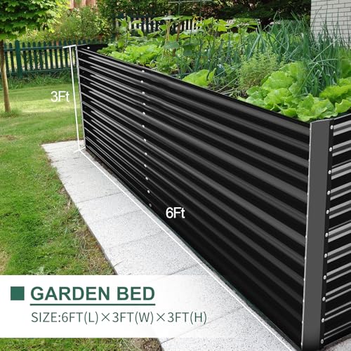Land Guard 8x4x3ft Rectangular Galvanized Raised Garden Beds, 36" Tall Large-Capacity Metal Planter Box Outdoor, Durable Deep Raised Garden Bed, Raised Beds for Gardening Vegetables, Classic Silver
