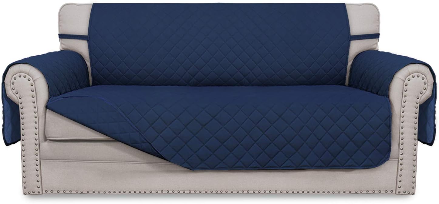 Easy-Going Sofa Slipcover Reversible Sofa Cover Water Resistant Couch Cover with Foam Sticks Elastic Straps Furniture Protector for Pets Kids Children Dog Cat (Sofa, Darkgray/Beige)