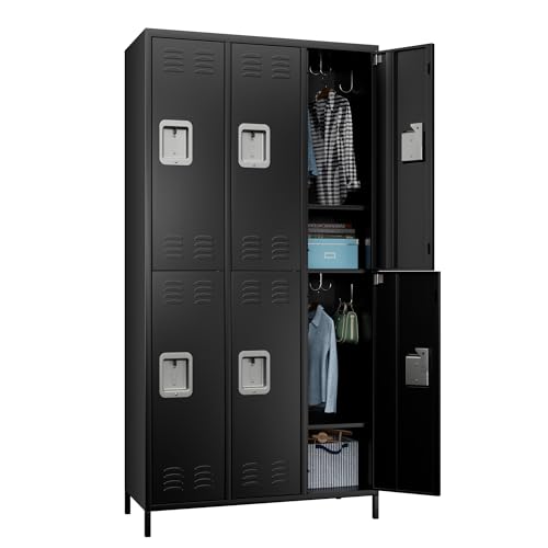 METAN Metal Storage Locker for School Office Gym Bedroom, 12 Doors Locker Cabinet for Employees, Industrial Steel Storage Locker with 12 Hooks, Assembly Required (12 Door-Light Gray)