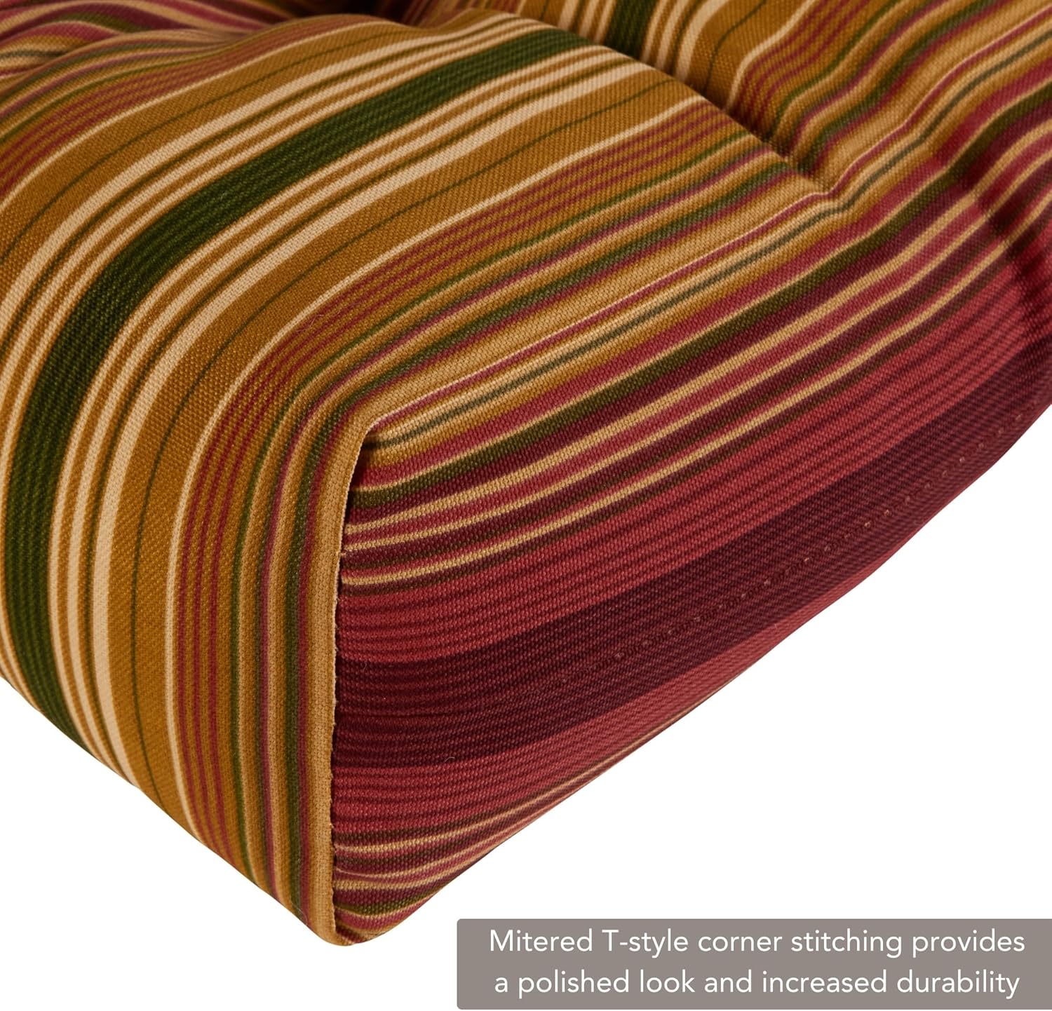 Greendale Home Fashions Outdoor 44 x 22-inch High Back Chair Cushion, Set of 2, Cinnamon Stripe 2 Count