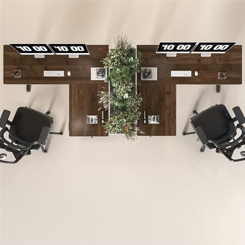 L-Shaped Electric Standing Desk, 63x55 Inch, Walnut, Adjustable Height, Wheeled, Ergonomic, Modern Design, Corner Desk for Home Office