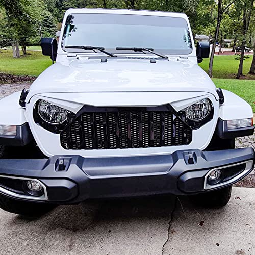 Front Vader Grille Compatible with 2018-2024 Jeep Wrangler JL & 2020-2024 Gladiator JT, w/o TrailCam (Matte Black)