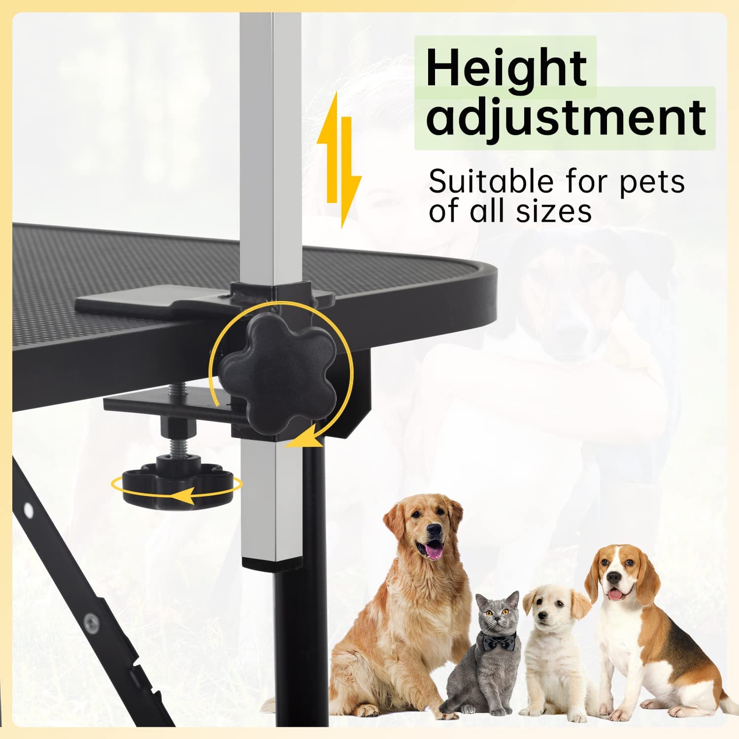 BestPet 32in Pet Dog Grooming Table for Medium Small Dogs Cats Foldable Adjustable No Mesh Tray