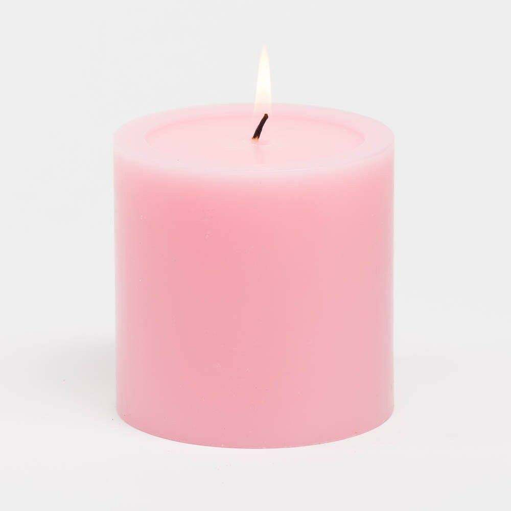 Richland 4 inch x 4 inch Pink Pillar Candles Set of 6