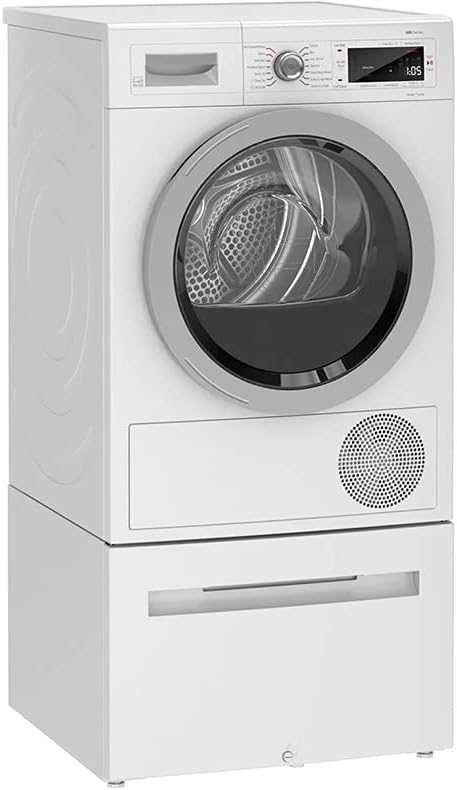 WTW87NH1UC 24" 500 Series Smart Compact Heat Pump Dryer with 4 cu. ft. Capacity, Stainless Steel Drum, Self Cleaning Condenser, Home Connect, Energy Star, in White