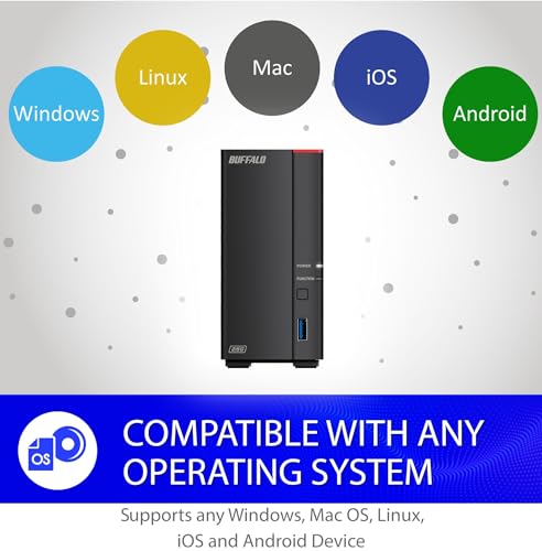 BUFFALO LinkStation 210 4TB 1-Bay NAS Network Attached Storage with HDD Hard Drives Included NAS Storage That Works as Home Cloud or Network Storage Device for Home