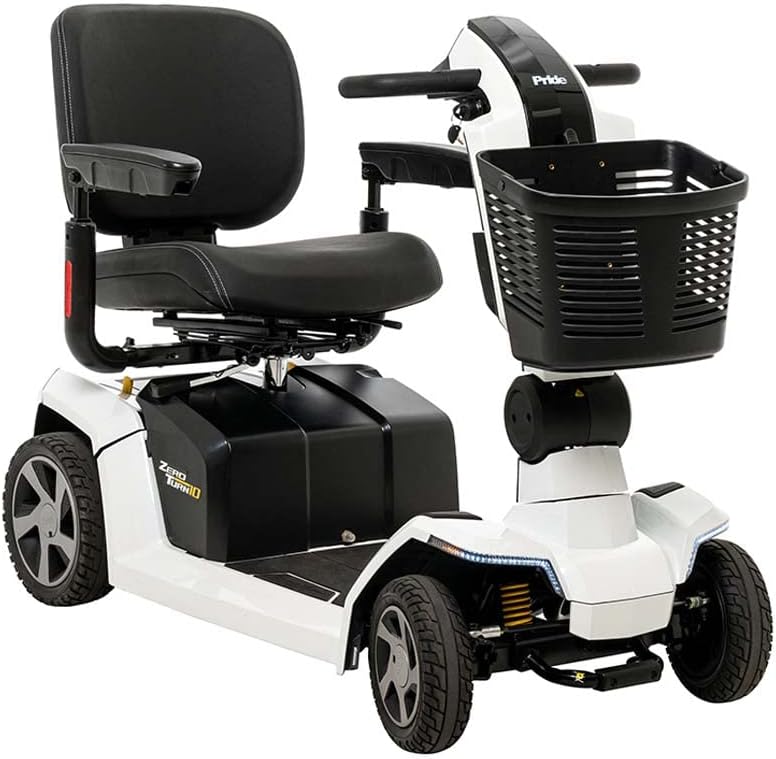 Pride Mobility Zero Turn 10 4 Wheel S710ZT Mobility Scooter, Outdoor 4-Wheel Travel Electric Mobility Scooter for Adults, 400 lbs. WC, Up to 7.3 or 7.5 MPH, 15.9 or 21.2 Range Per Charge