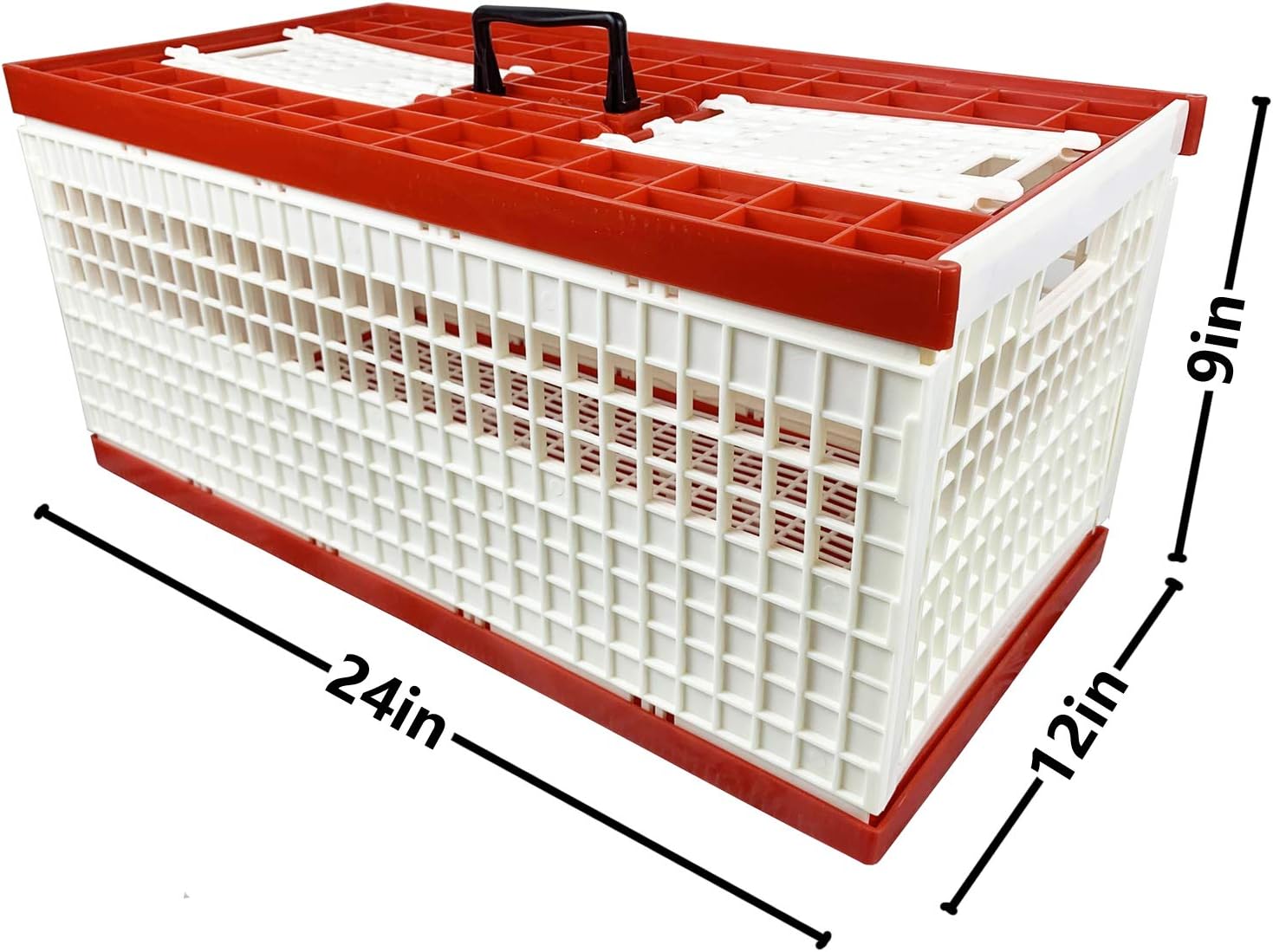 Plastic Pigeon cage Portable Foldable Plastic Transportation Poultry Transportation Bird cage Hunting cage Coop 24×12×9in Chicken cage