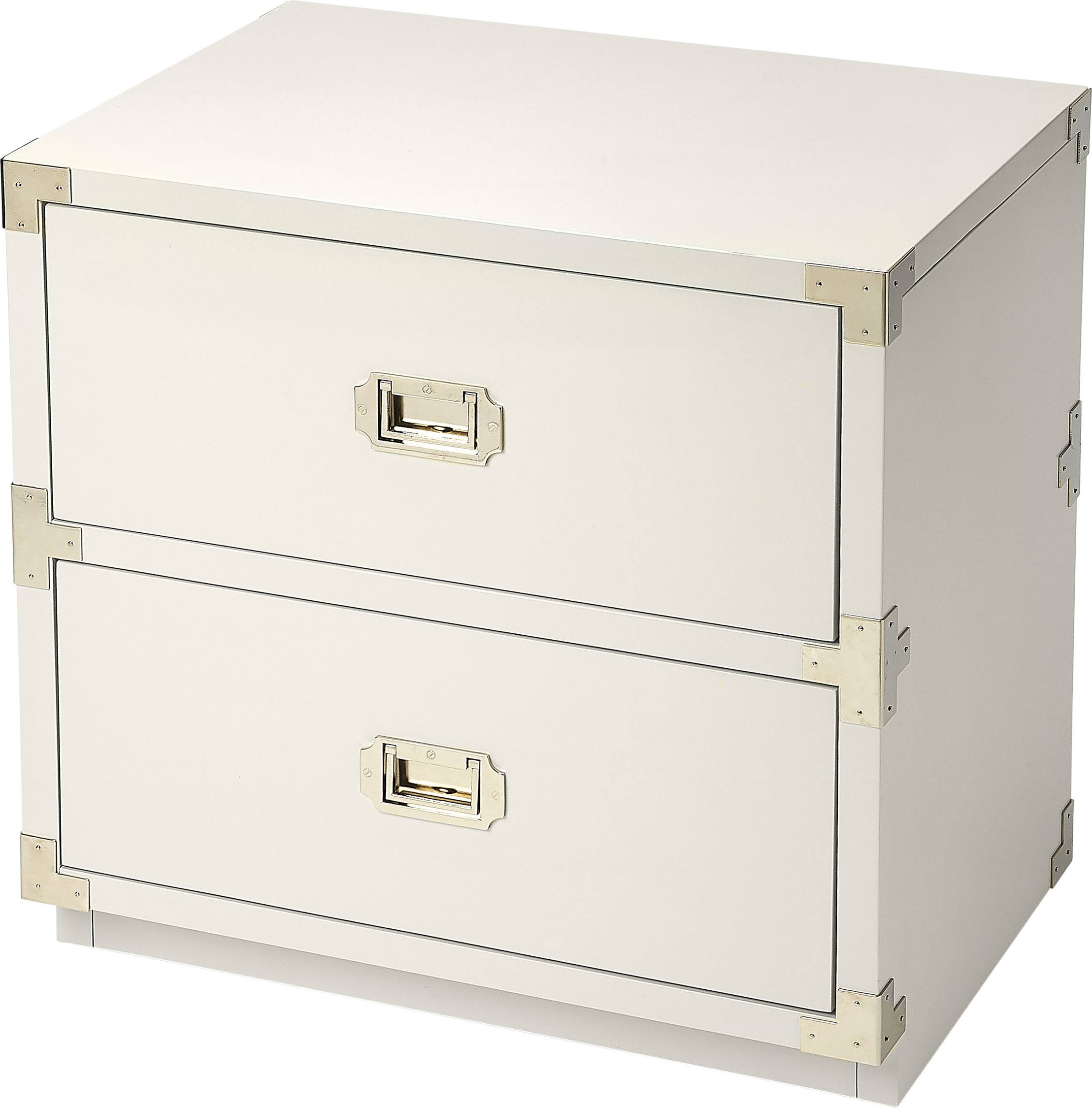 Butler Anew 2 Drawer Campaign Chest White