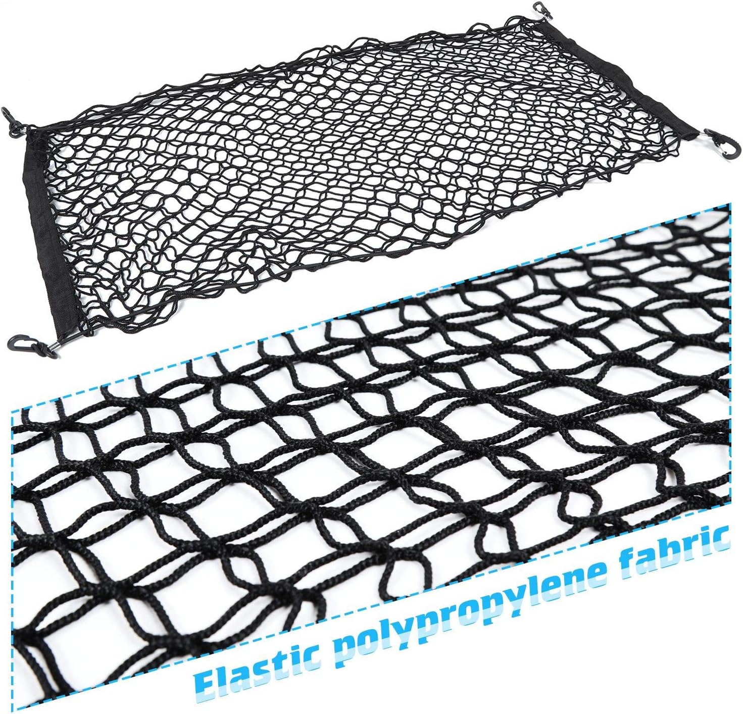 Voodonala 40 x 18 Inches Universal Mesh Envelope Trunk Cargo Storage Organizer Net for Cars, Vans, Trucks and SUVs, for Jeep, for Dodge, for Toyota