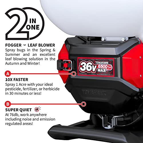 TOMAHAWK Battery Powered Backpack Mosquito Fogger 4 Gallon 36V Leaf Blower for Pest Control Ticks Mites (4 Gal Fogger)