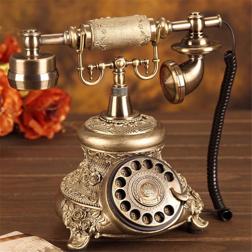 Retro Old Fashioned Telephone European Antique Telephone Rotary Dial Telephones Retro Landline Desk Telephone,Corded Phone for Home and Decor Rotary Dial Home Phone