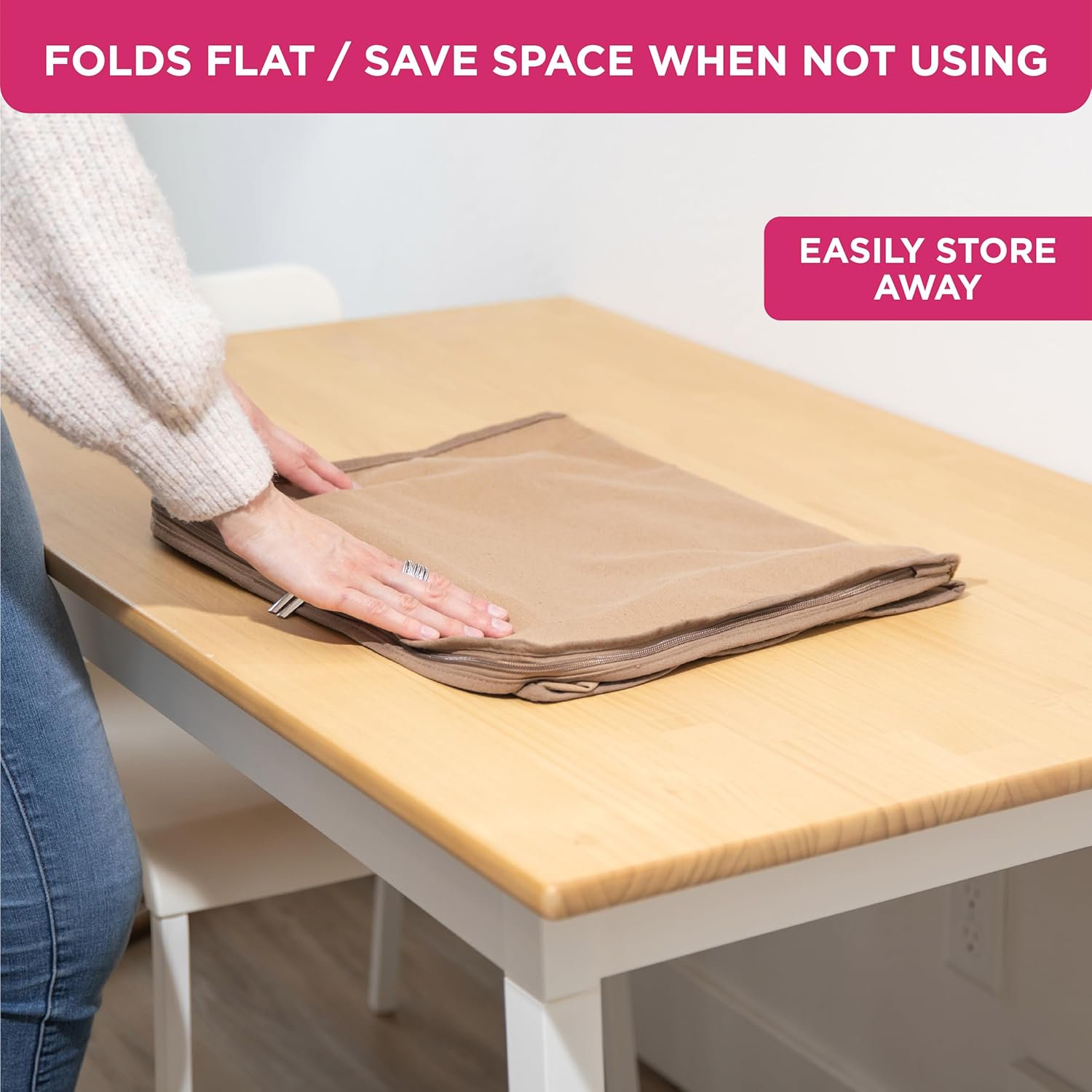 Moisture, Dirt &amp; Dust – Set of 2 Underbed Storage Bags for Clothes, Cashmere Sweaters, Bedding &amp; More - Underbed Storage - Beige, Cedar Clothes Storage Bag Organizer – Protects from Moths
